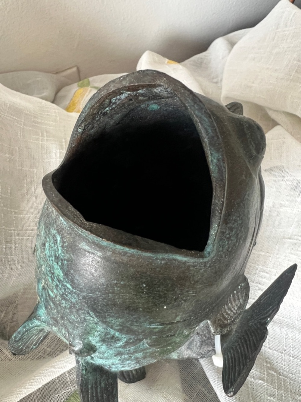 Vintage Asian Bronze Koi Fish Vase - Picture 2 of 7